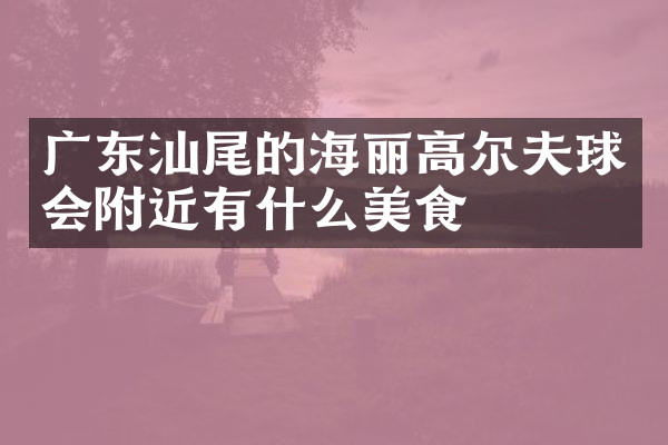 广东汕尾的海丽高尔夫球会附近有什么美食