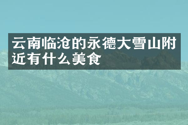 云南临沧的永德大雪山附近有什么美食