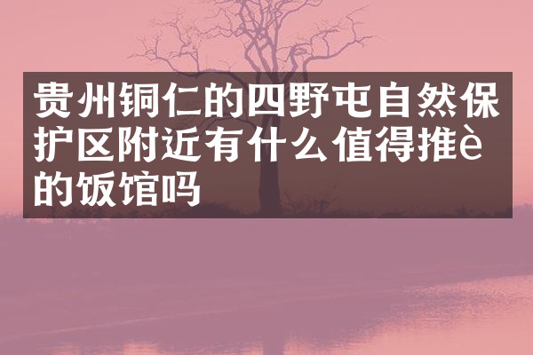 贵州铜仁的四野屯自然保护区附近有什么值得推荐的饭馆吗