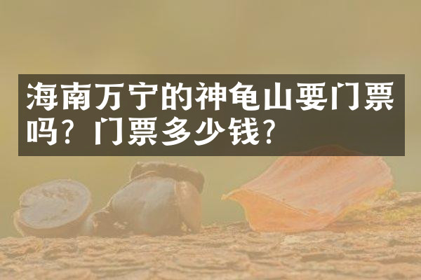 海南万宁的神龟山要门票吗？门票多少钱？