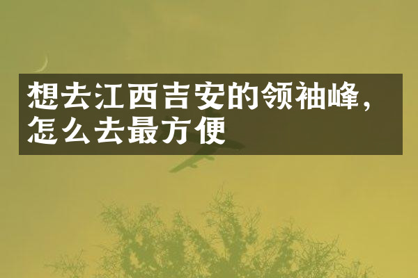 想去江西吉安的领袖峰，怎么去最方便