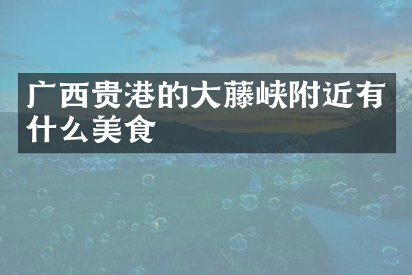 广西贵港的大藤峡附近有什么美食