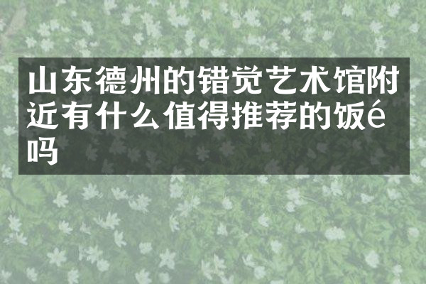 山东德州的错觉艺术馆附近有什么值得推荐的饭馆吗
