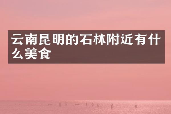 云南昆明的石林附近有什么美食
