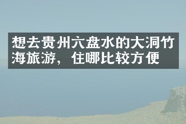 想去贵州六盘水的大洞竹海旅游，住哪比较方便