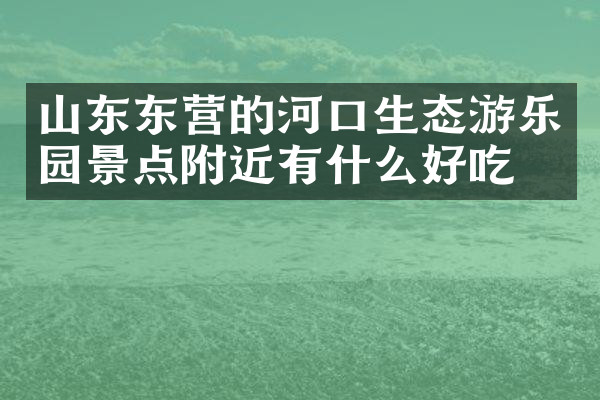 山东东营的河口生态游乐园景点附近有什么好吃的