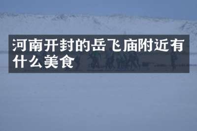 河南开封的岳飞庙附近有什么美食