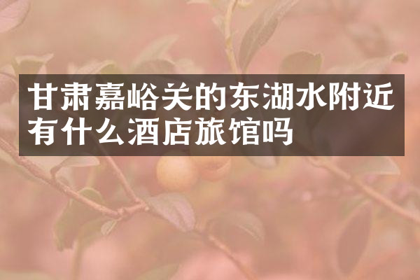 甘肃嘉峪关的东湖水附近有什么酒店旅馆吗