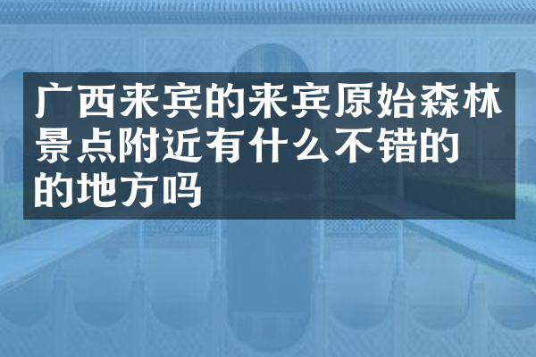 广西来宾的来宾原始森林景点附近有什么不错的住的地方吗