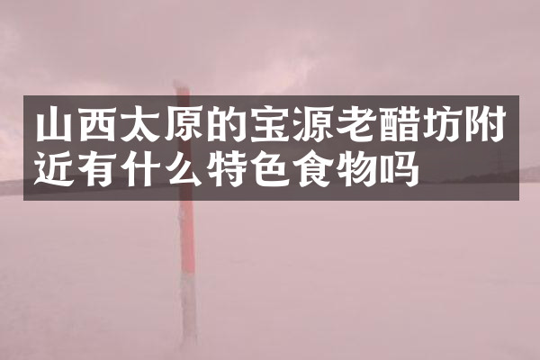 山西太原的宝源老醋坊附近有什么特色食物吗
