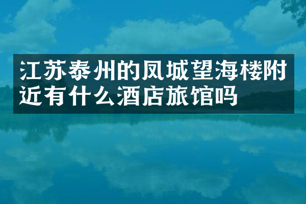 江苏泰州的凤城望海楼附近有什么酒店旅馆吗