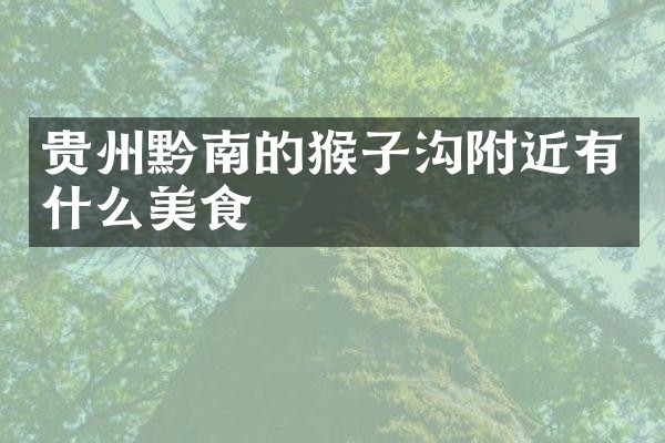 贵州黔南的猴子沟附近有什么美食