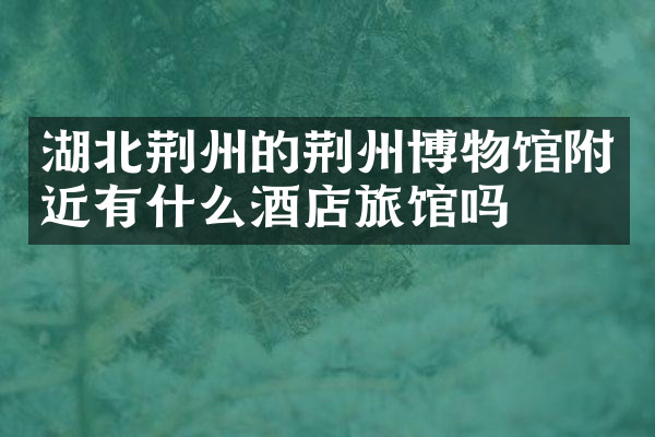 湖北荆州的荆州博物馆附近有什么酒店旅馆吗