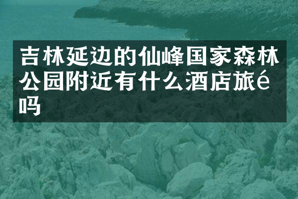 吉林延边的仙峰国家森林公园附近有什么酒店旅馆吗