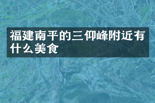 福建南平的三仰峰附近有什么美食