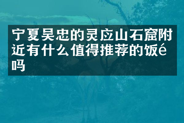 宁夏吴忠的灵应山石窟附近有什么值得推荐的饭馆吗
