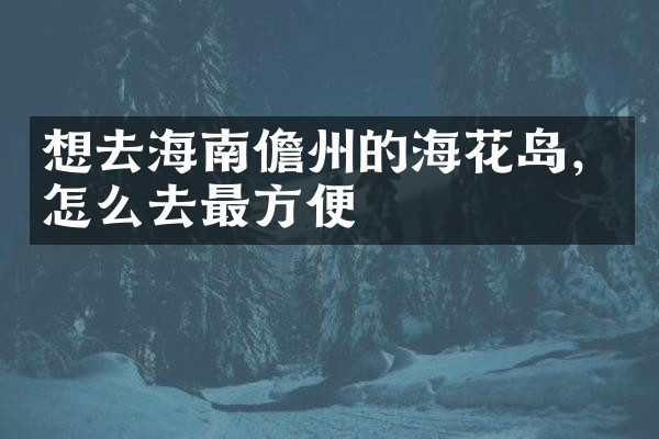 想去海南儋州的海花岛，怎么去最方便