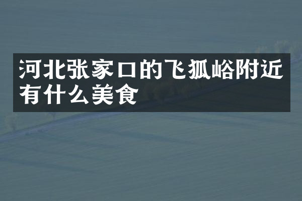 河北张家口的飞狐峪附近有什么美食