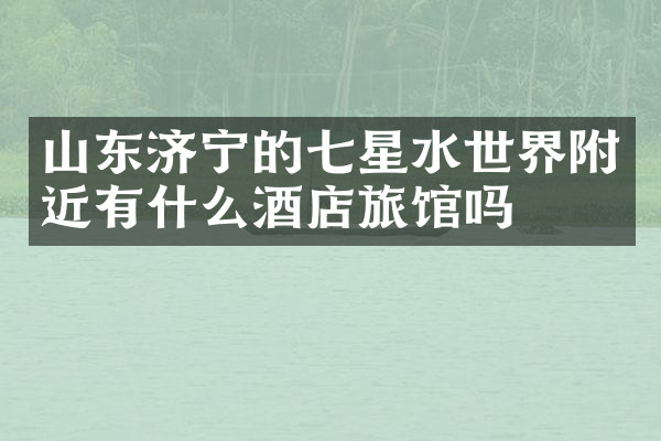 山东济宁的七星水世界附近有什么酒店旅馆吗