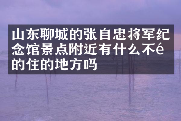 山东聊城的张自忠将军纪念馆景点附近有什么不错的住的地方吗