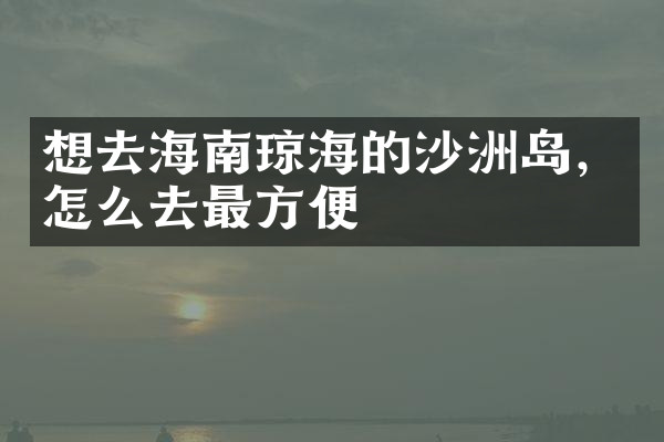 想去海南琼海的沙洲岛，怎么去最方便