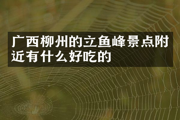 广西柳州的立鱼峰景点附近有什么好吃的