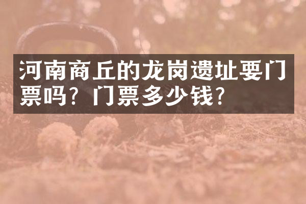 河南商丘的龙岗遗址要门票吗？门票多少钱？