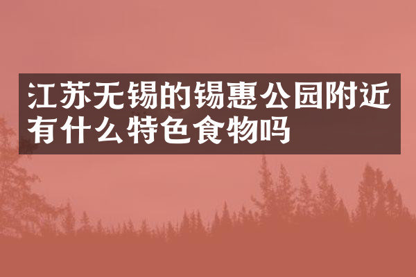 江苏无锡的锡惠公园附近有什么特色食物吗