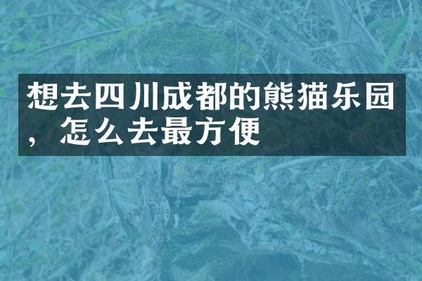 想去四川成都的熊猫乐园，怎么去最方便