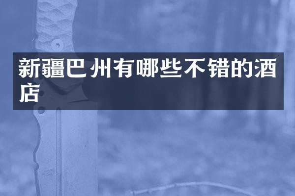 新疆巴州有哪些不错的酒店