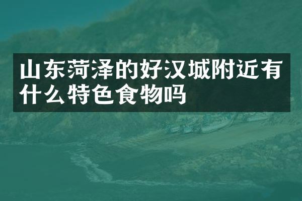 山东菏泽的好汉城附近有什么特色食物吗