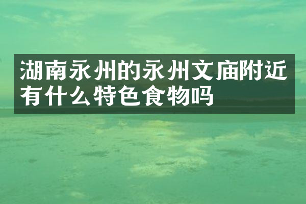 湖南永州的永州文庙附近有什么特色食物吗