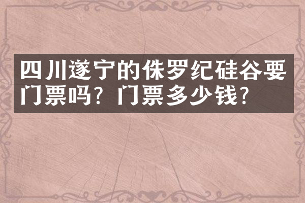 四川遂宁的侏罗纪硅谷要门票吗？门票多少钱？