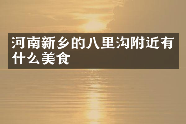 河南新乡的八里沟附近有什么美食