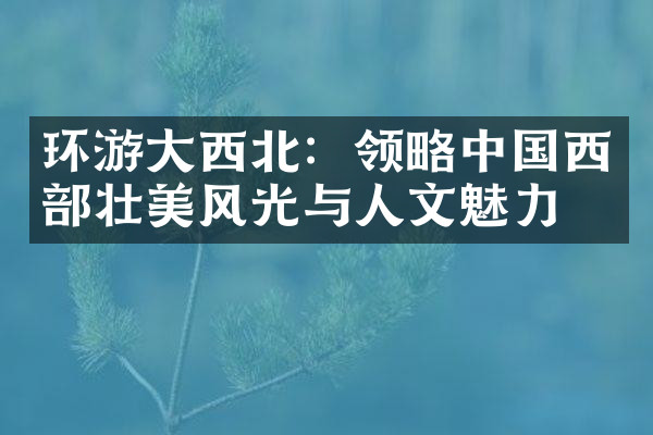 环游大西北：领略中国西部壮美风光与人文魅力