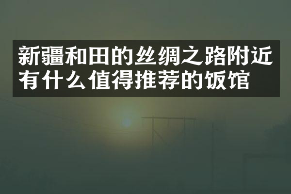 新疆和田的丝绸之路附近有什么值得推荐的饭馆吗