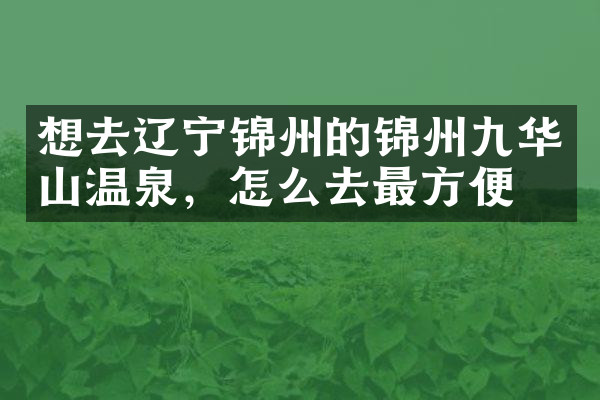 想去辽宁锦州的锦州九华山温泉，怎么去最方便