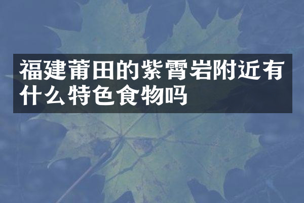 福建莆田的紫霄岩附近有什么特色食物吗