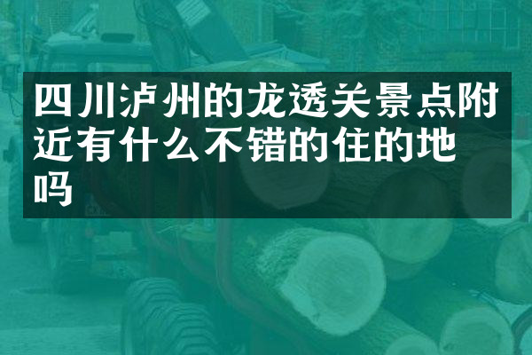 四川泸州的龙透关景点附近有什么不错的住的地方吗