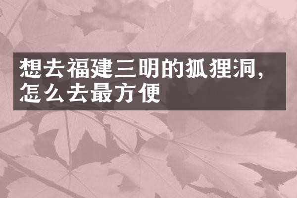 想去福建三明的狐狸洞，怎么去最方便