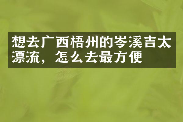 想去广西梧州的岑溪吉太漂流，怎么去最方便