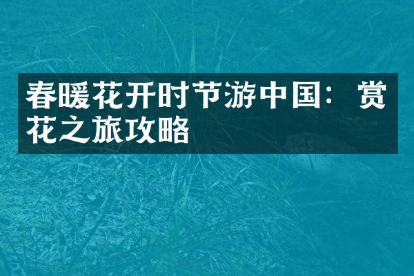 春暖花开时节游中国：赏花之旅攻略