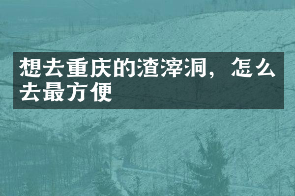 想去重庆的渣滓洞，怎么去最方便