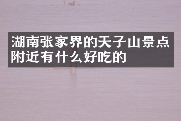 湖南张家界的天子山景点附近有什么好吃的