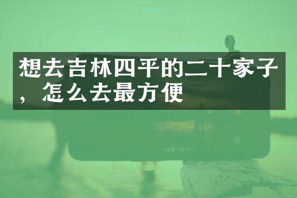想去吉林四平的二十家子，怎么去最方便