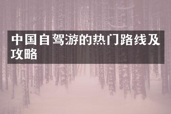 中国自驾游的热门路线及攻略