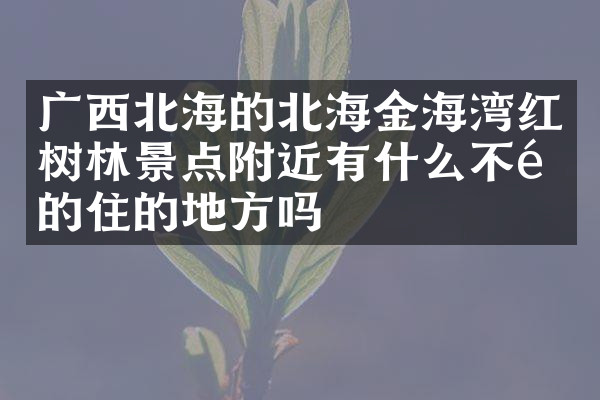 广西北海的北海金海湾红树林景点附近有什么不错的住的地方吗