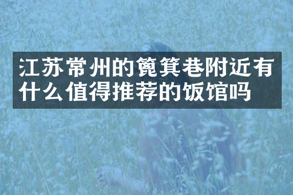 江苏常州的篦箕巷附近有什么值得推荐的饭馆吗