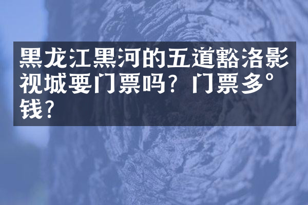 黑龙江黑河的五道豁洛影视城要门票吗？门票多少钱？