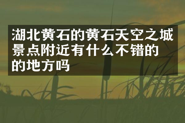 湖北黄石的黄石天空之城景点附近有什么不错的住的地方吗